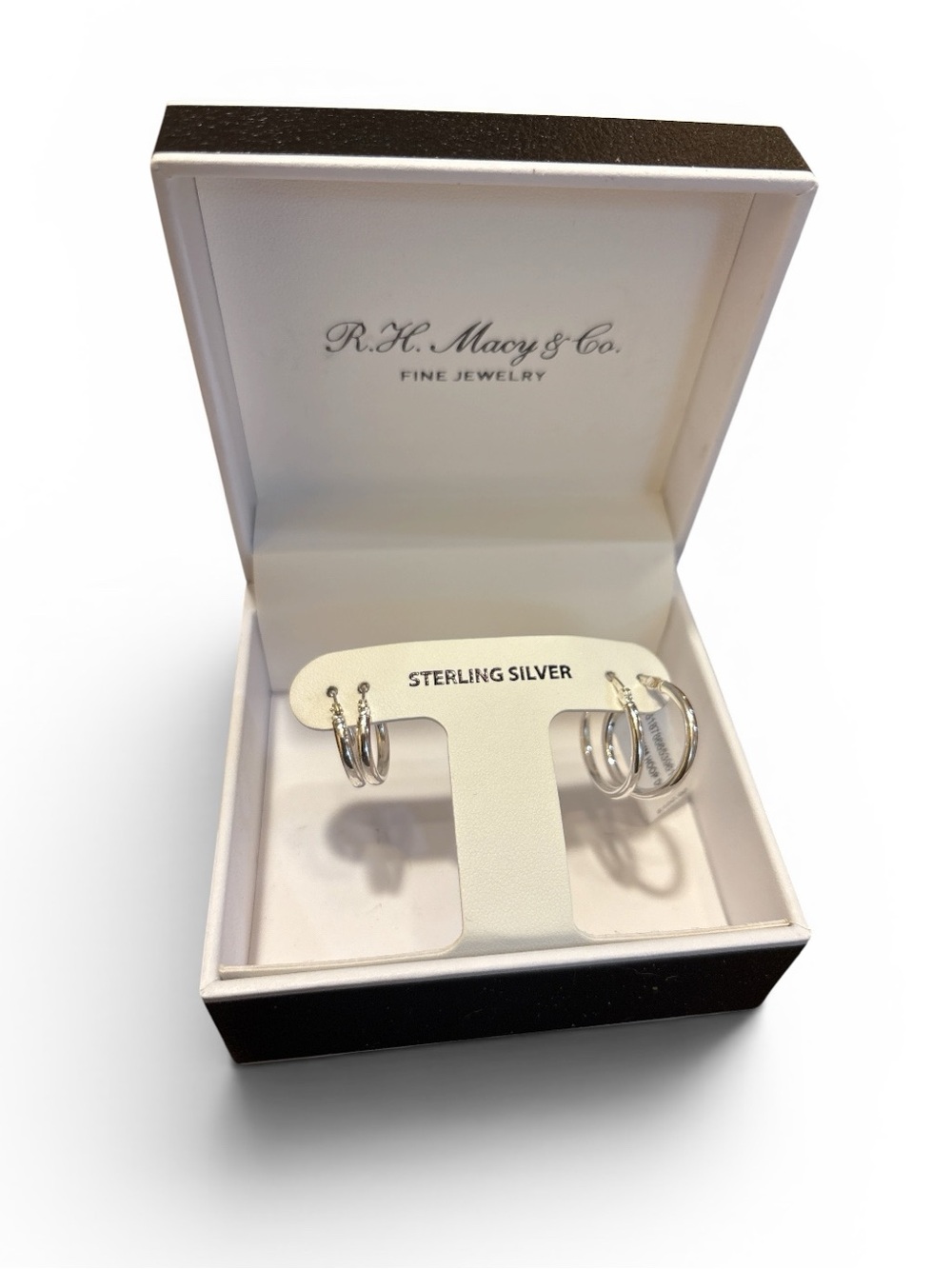 Macy’s Sterling Silver Hoop & Huggie Earring Set NWT